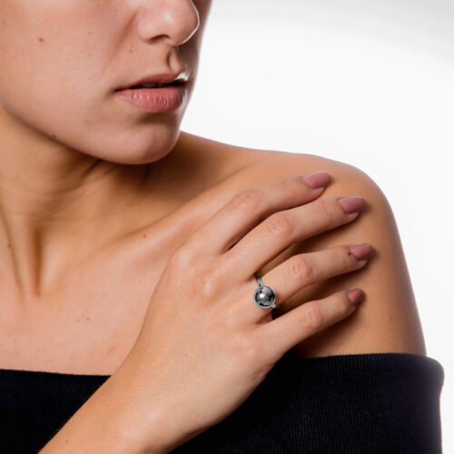 Anel Essencial - bola no banho de prata