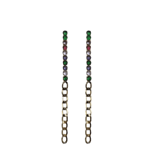 Brinco Delicado - zircônia colorida e corrente
