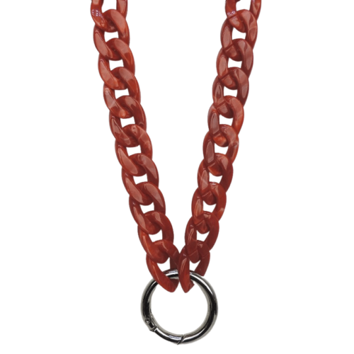 Colar Óbidos - elo vermelho e banho diamante