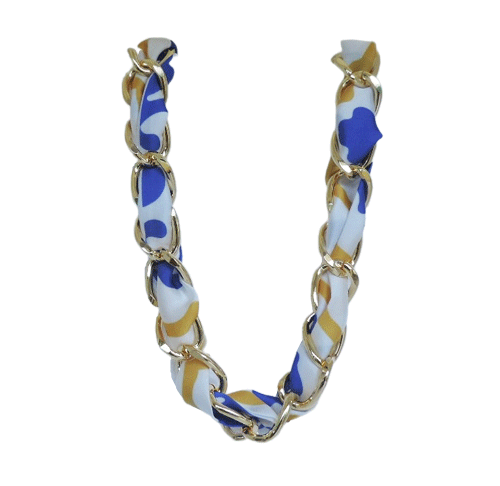 Colar Porto - corrente e tecido