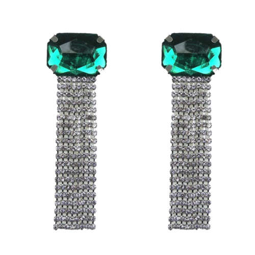 Brinco Celebrar - resina verde e banho de prata