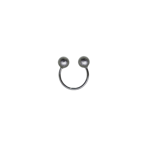 Anel Caminhos - bola felpuda e banho de prata