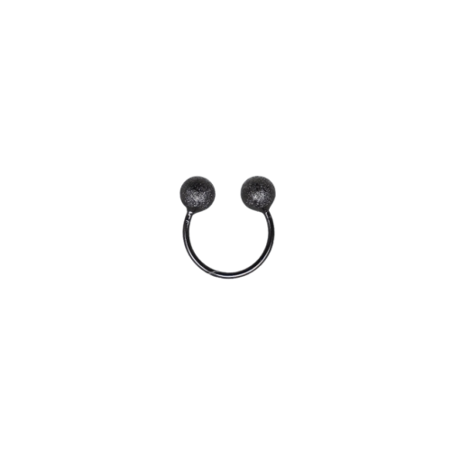 Anel Caminhos - bola felpuda e banho grafite