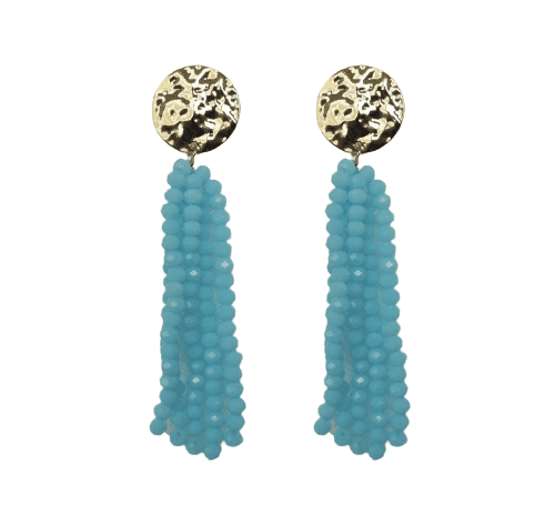 Brinco Albufeira - banho de ouro e cristal azul