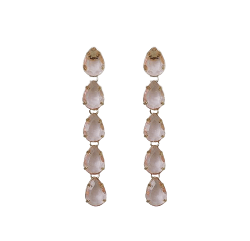 Brinco Paraíso - resina acrílica rosa e banho de ouro