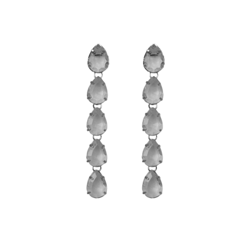 Brinco Paraíso - resina acrílica branca e banho de prata