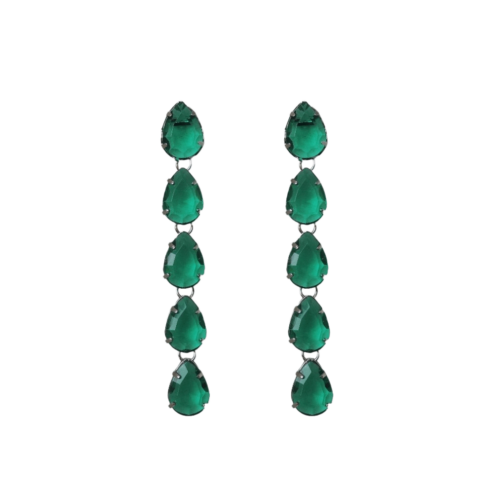 Brinco Paraíso - resina acrílica verde e banho de prata