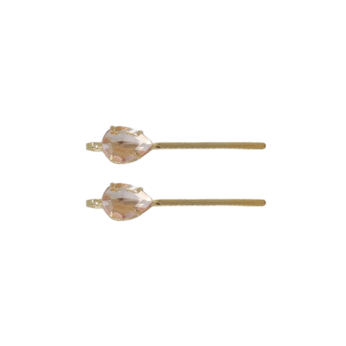 Kit Grampo Cristalino - banho de ouro