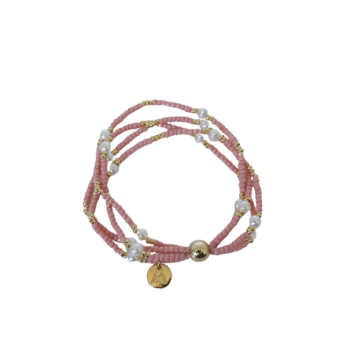 Pulseira Bahamas - miçanga rosa