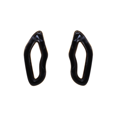 Brinco orgânico - banho de ouro e resina P&B