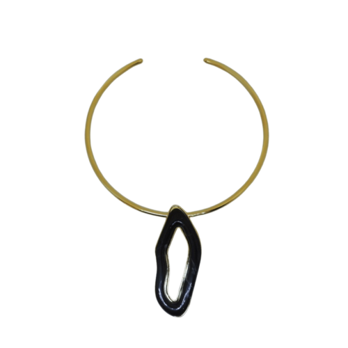 Choker orgânico - banho de ouro e resina P&B