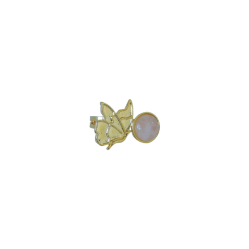 Anel Renovar - borboleta em banho de ouro