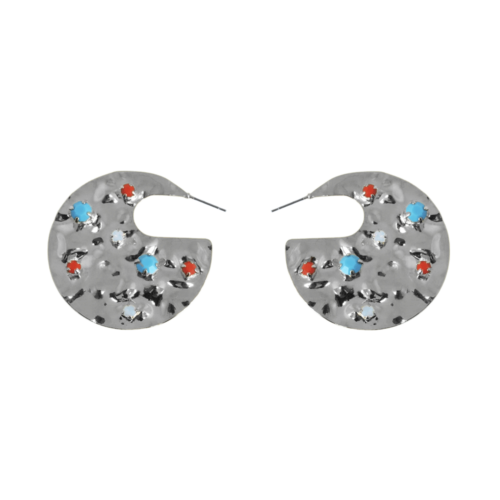 Argola Vitral - cristais e banho de prata