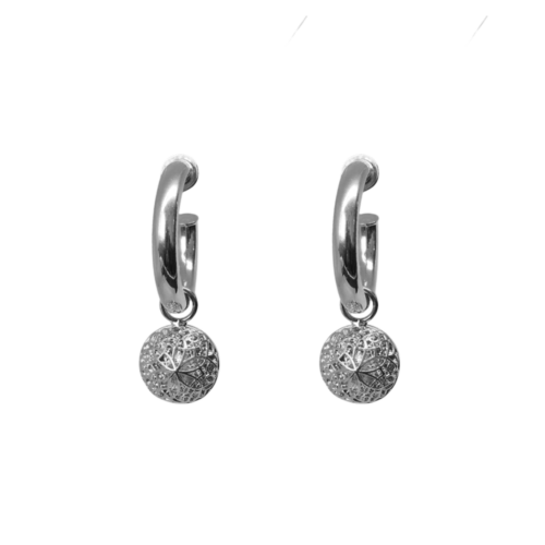 Argola Gaudí - pingente redondo  no banho de prata