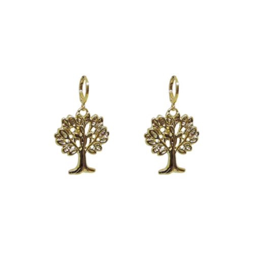 Brinco Vida - árvore no banho de ouro