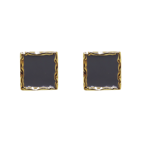 Brinco Amor - cinza e banho de ouro