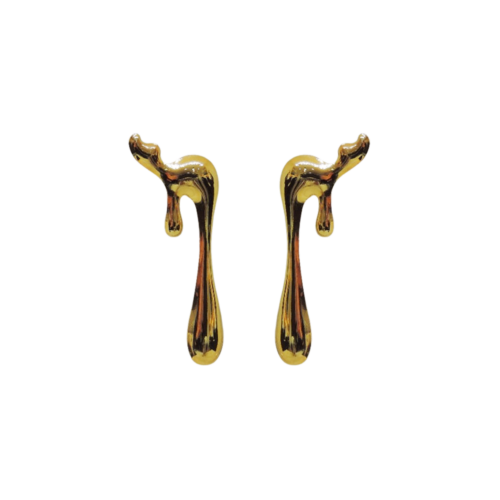 Brinco Sutil - derretido grande no banho de ouro