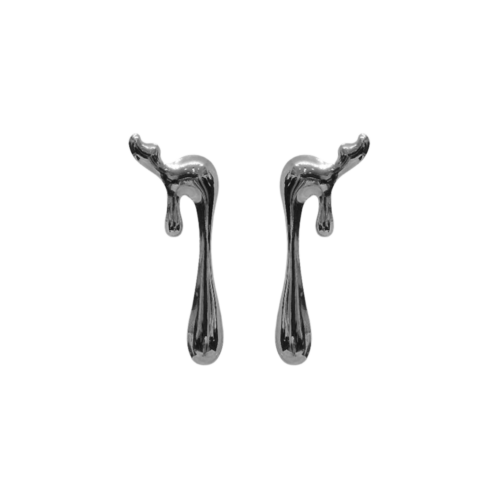 Brinco Sutil - derretido grande no banho de prata