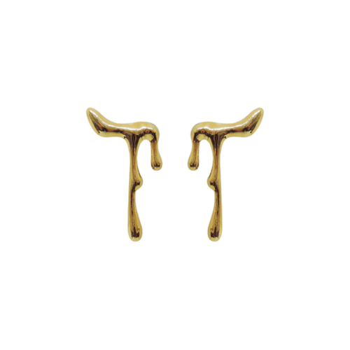 Brinco Sutil - derretido pequeno no banho de ouro