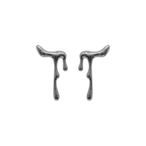 Brinco Sutil - derretido pequeno no banho de prata