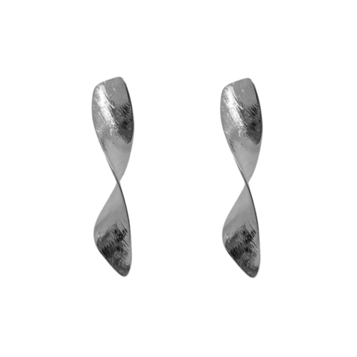 Brinco Recomeço - espiral no banho de prata