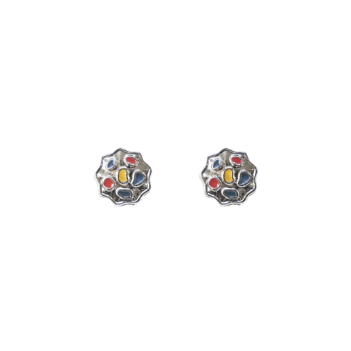 Brinco Castelo Pequeno - esmaltação e banho de prata
