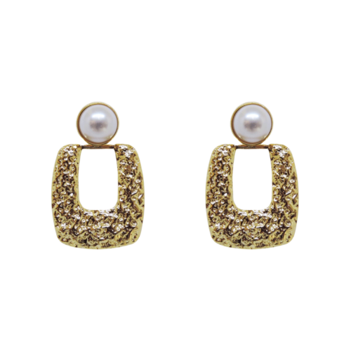 Brinco Força - pérola e banho de ouro