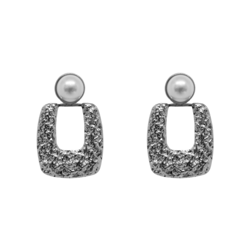 Brinco Força - pérola e banho de prata