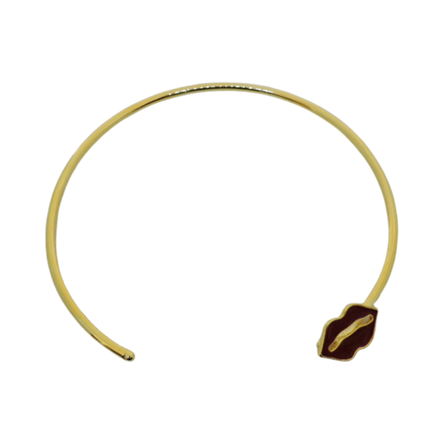 Choker Essência - banho de ouro e marsala