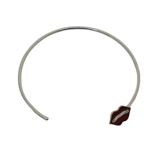 Choker Essência - banho de prata e marsala