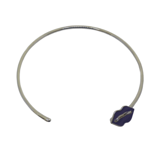 Choker Essência - banho de prata e roxo