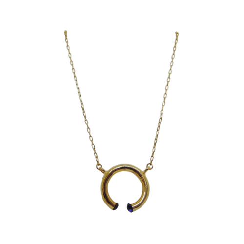 Colar Lucineia - cristal azul e banho de ouro