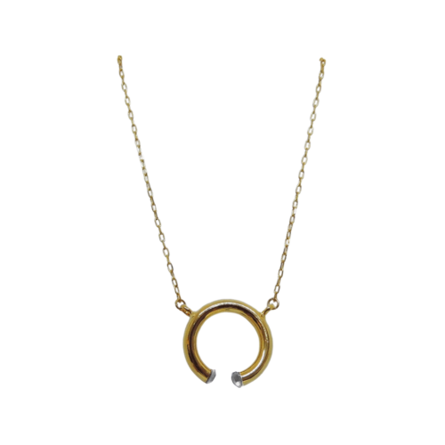 Colar Marize - cristal branco e banho de ouro