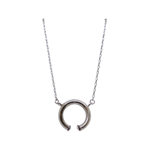 Colar Isabela - cristal branco e banho de prata