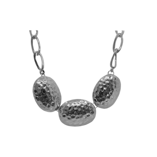 Colar Valéria - texturizado no banho de prata