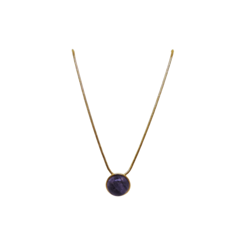 Colar Luz - pedra Ametista e banho de ouro