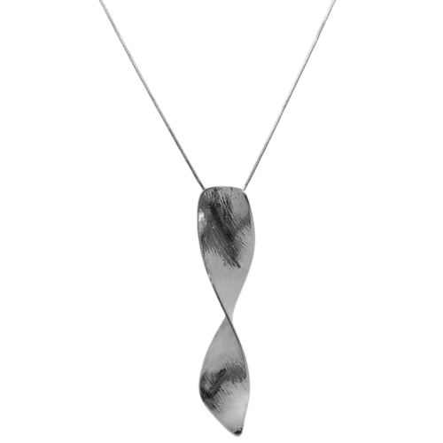 Colar Recomeço - espiral no banho de prata