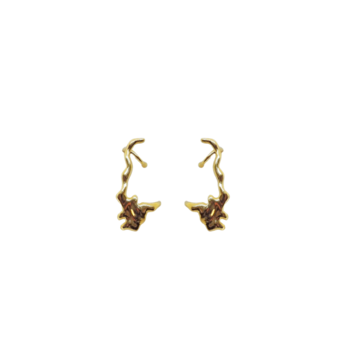 Brinco Detalhe - ear cuff derretido no banho de ouro