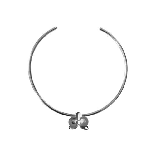 Gargantilha Orquídea - banho de prata