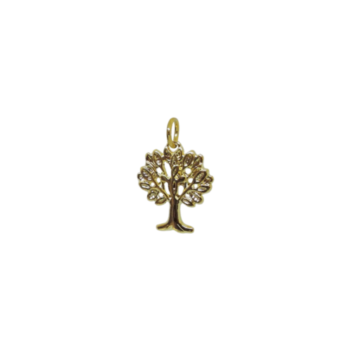 Pingente Vida - árvore no banho de ouro