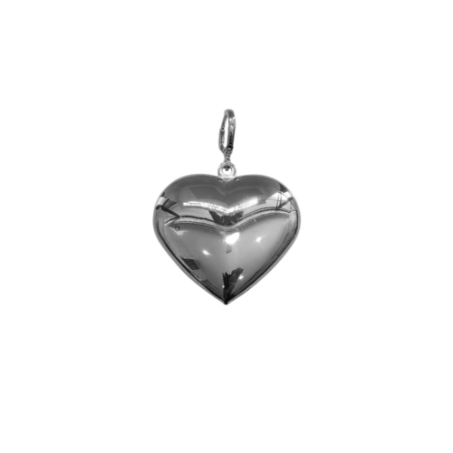 Pingente coração - banho de prata