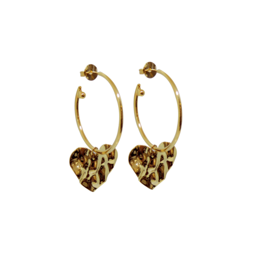 Argola Monique - coração no banho de ouro