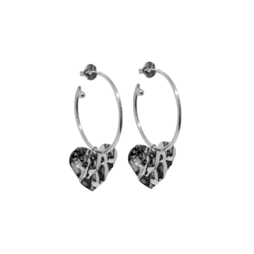 Argola Monique - coração no banho de prata