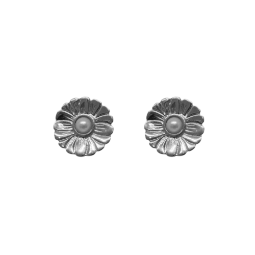 Brinco Iguaçu - flor no banho de prata