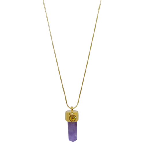 Colar Luz - Ametista e banho de ouro
