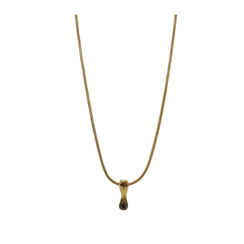 Colar Apreciar - cristal cinza e banho de ouro