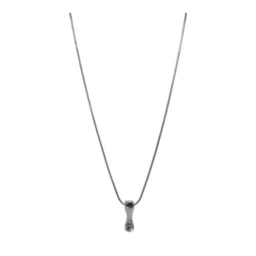 Colar Apreciar - cristal branco e banho de prata