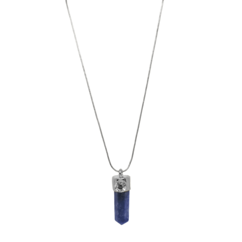 Colar Luz - Quartzo Azul e banho de prata