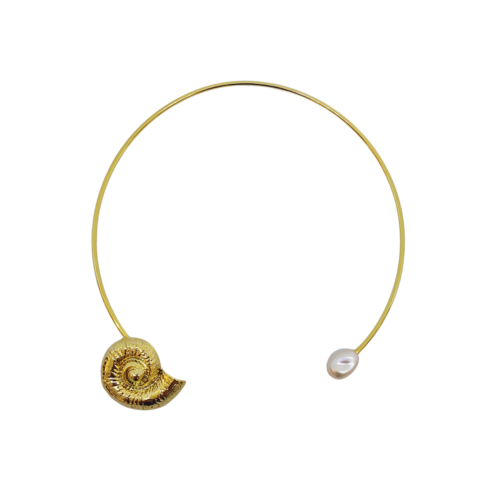 Choker Bossa - concha no banho de ouro