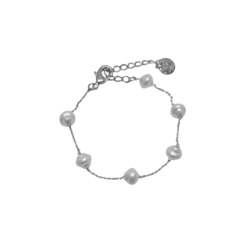 Pulseira Jeito - pérolas e banho de prata